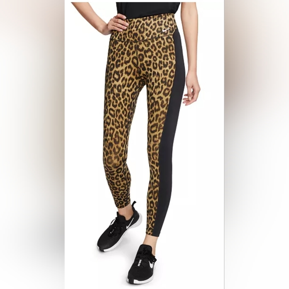 Nike Brown and Black Leopard Print Leggings